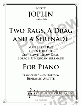 page one of Joplin - Two Rags, a Drag, and a Serenade