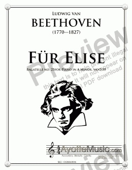 page one of Beethoven - Fur Elise