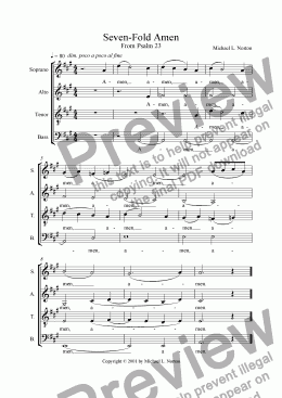 page one of Seven-Fold Amen (SATB a capella)