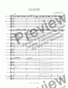 page one of Joy To the World: Variations For Brass Band