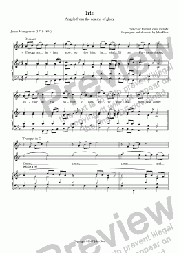 page one of Iris (Angels from the realms of glory) - Descant plus trumpet