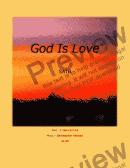 page one of God Is Love (SATB)