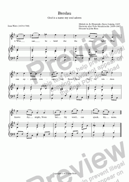 page one of Breslau (God is a name my soul adores) - Descant