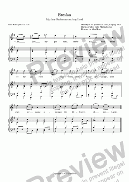 page one of Breslau (My dear Redeemer and my Lord) - Descant