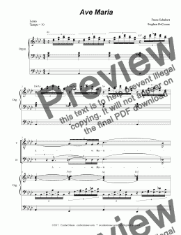 page one of Ave Maria (Duet for Tenor & Bass Solo - Medium Key - Organ Accompaniment)