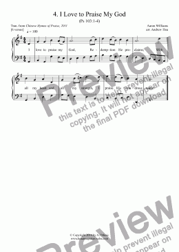 page one of I Love to Praise My God - Easy Piano 4