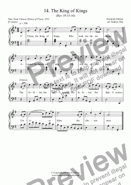 page one of The King of Kings - Easy Piano 14