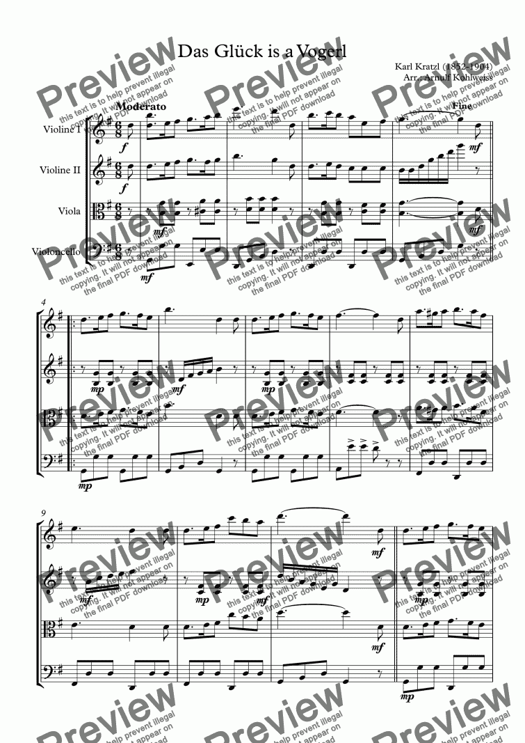 page one of Das Glück is a Vogerl