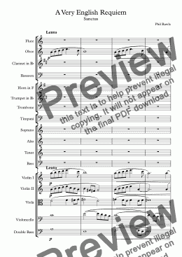 page one of A Very English Requiem - Sanctus