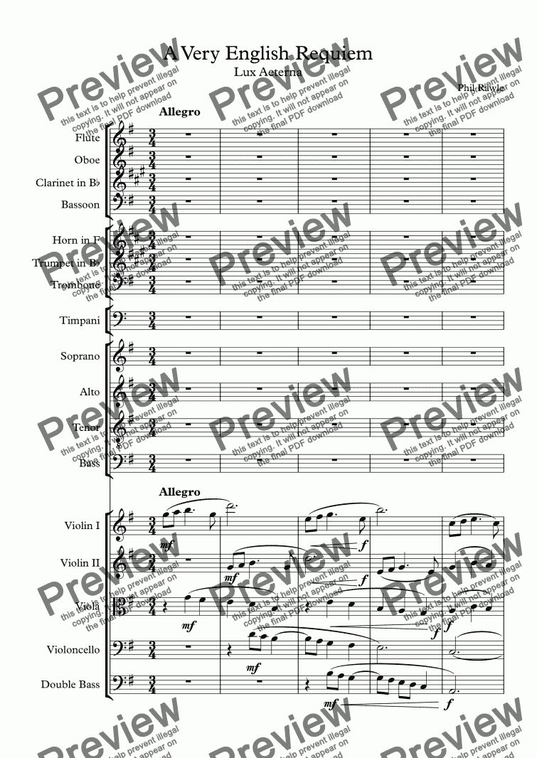 page one of A Very English Requiem - Lux Aeterna