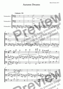 page one of Cello Trio Winter Trieste - Full Score