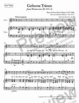page one of Schubert - Gefrorne Tranen from Winterreise for High Voice in F Minor