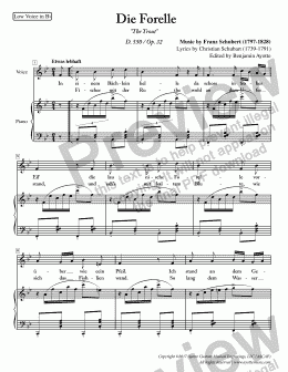 page one of Schubert - Die Forelle for Medium Voice in B-flat Major