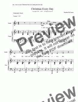 page one of Christmas Every Day: the musical (Piano/Vocal Score)