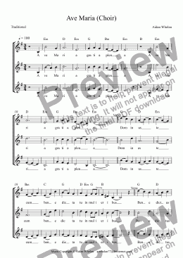 page one of Ave Maria (Choir)