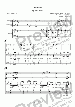 page one of Antioch (Joy to the world) (Choir, 2 Trumpets) 