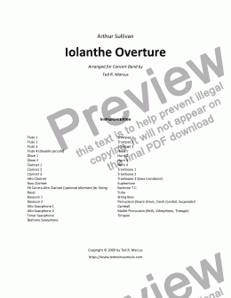 page one of Iolanthe Overture