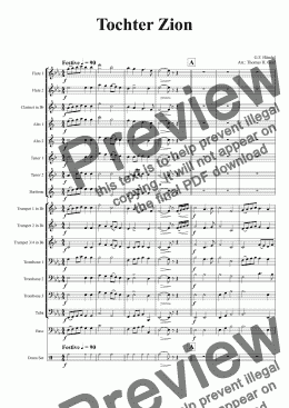 page one of Tochter Zion - Choral & Shuffle - Big Band 