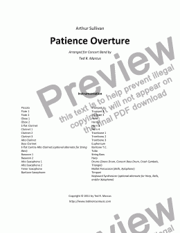page one of Patience Overture