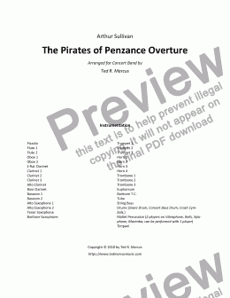 page one of The Pirates of Penzance Overture