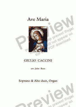 page one of Ave Maria (Caccini) (Soprano & Alto duet, Organ)