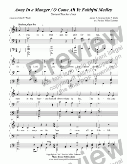 page one of Away In a Manger / O Come All Ye Faithful Medley