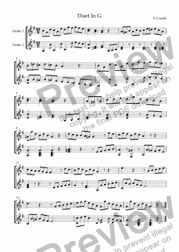 page one of Duet In G