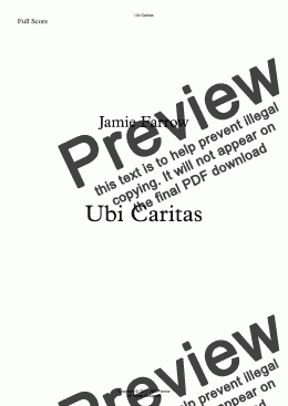 page one of Ubi Caritas 