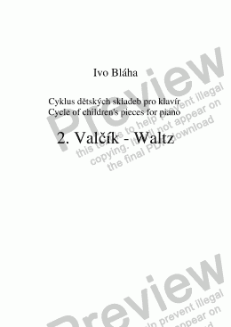 page one of WALTZ (Valčík) for piano