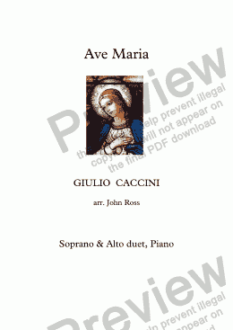 page one of Ave Maria (Caccini) (Soprano & Alto duet, Piano)