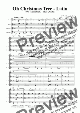 page one of Oh Christmas tree - Latin - (Oh Tannenbaum) - Flute Quartet 