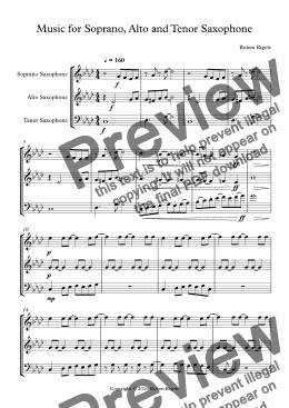 page one of Music for Soprano, Alto and Tenor Saxophone