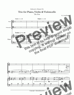 page one of Trio for Piano, Violin & Violoncello