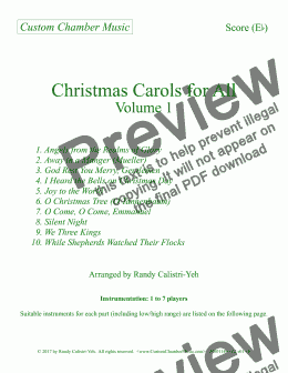 page one of Christmas Carols for All, Volume 1 (for Eb instruments)