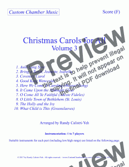 page one of Christmas Carols for All, Volume 3 (for F instruments)
