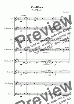 page one of Caelifera - Wind Quartet