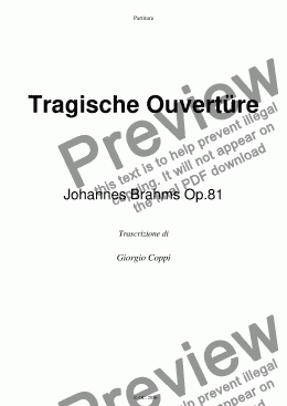 page one of Ouverture Tragica - J. Brahms