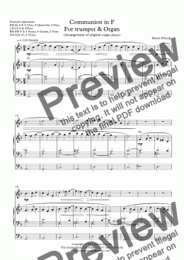 page one of Communion in F For trumpet & Organ (Arrangement of original organ piece)