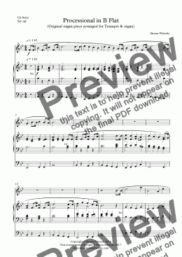 page one of Processional in B Flat for Trumpet & Organ (Arrangement of original organ piece)