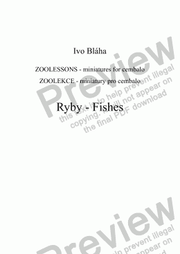 page one of RYBY (Fishes) pro cembalo