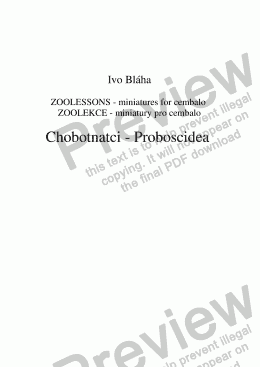 page one of CHOBOTNATCI (Proboscidea) pro cembalo