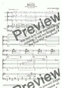 page one of Bittersweet, Op. 1