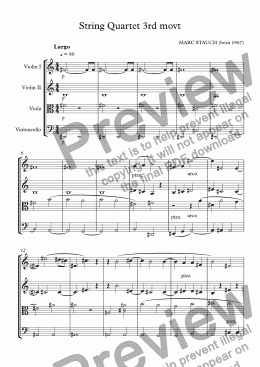 page one of String Quartet - 3rd movt