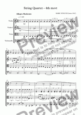 page one of String Quartet - 4th movt