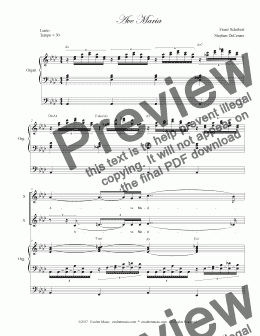 page one of Ave Maria (Duet for Soprano & Alto Solo - Medium Key - Organ Accompaniment)