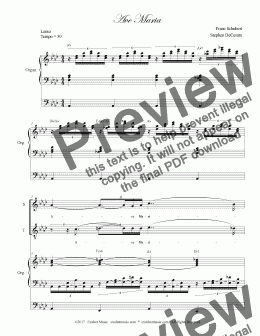 page one of Ave Maria (Duet for Soprano & Tenor Solo - Medium Key - Organ Accompaniment)