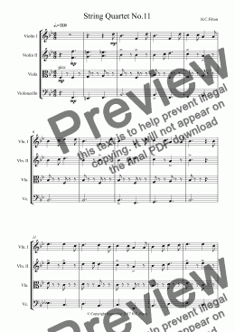 page one of String Quartet No.11