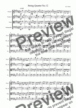 page one of String Quartet No.12