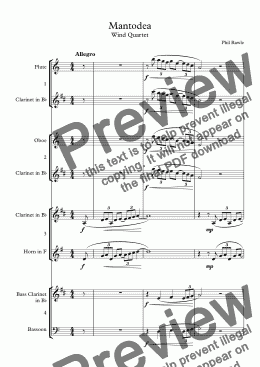 page one of Mantodea - Wind Quartet