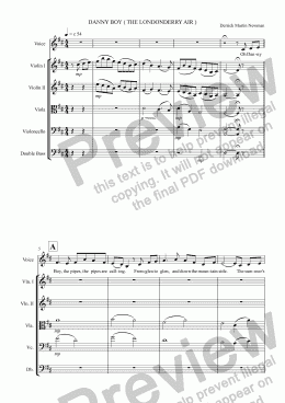page one of The Londonderry Air - Voice + Strings